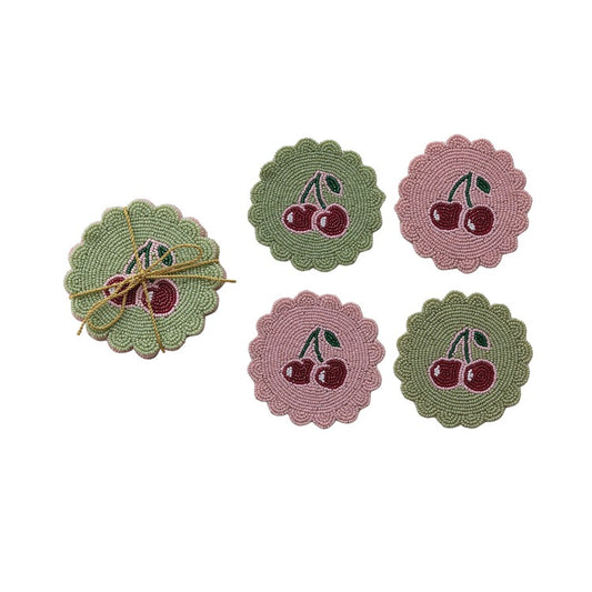 Handmade Glass Beaded Cotton Coasters