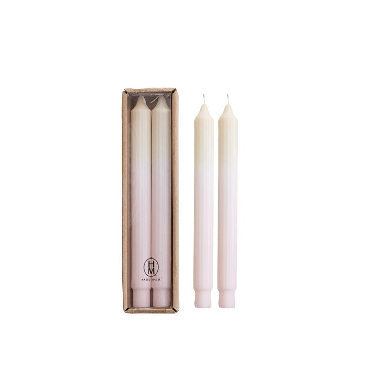 10" 2 Tone Pleated Taper Candle