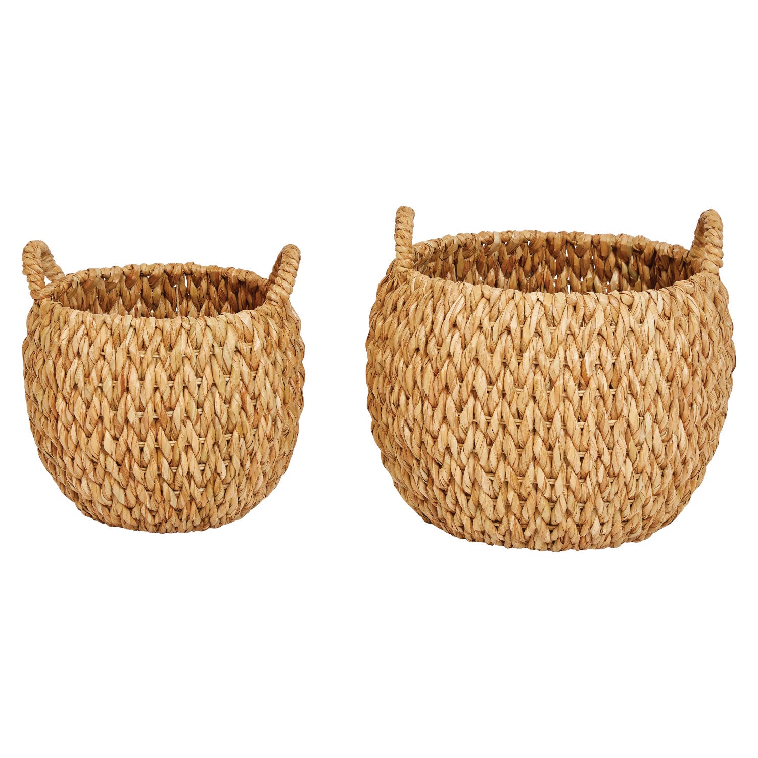 Woven Baskets with Handles, Set of 2