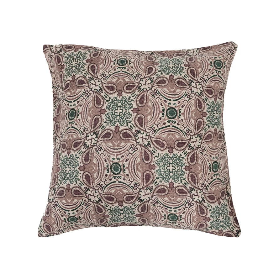 Recycled Cotton Blend Printed Pillow