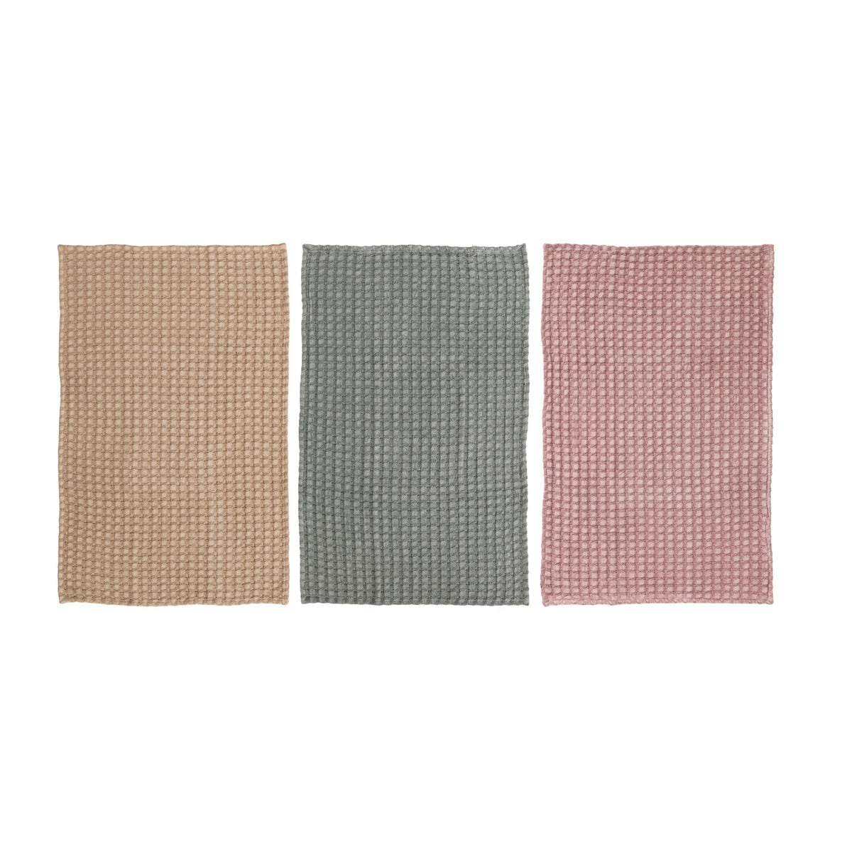 Stonewashed Cotton Waffle Weave Tea Towel