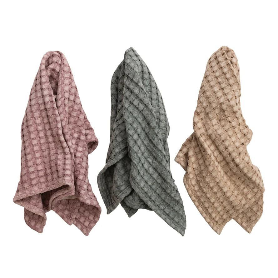 Stonewashed Cotton Waffle Weave Tea Towel