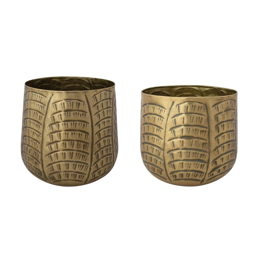 Debossed Metal Planters, 2 Sizes