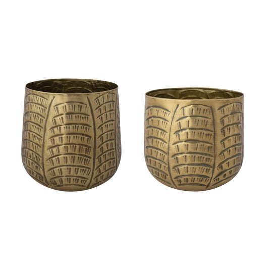 Debossed Metal Planters, 2 Sizes