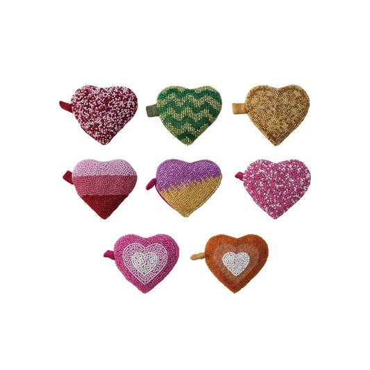 Handmade Glass Beaded Heart Tape Measure
