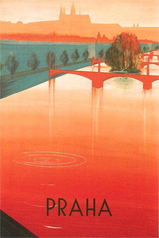 Magnet Prague Travel Poster