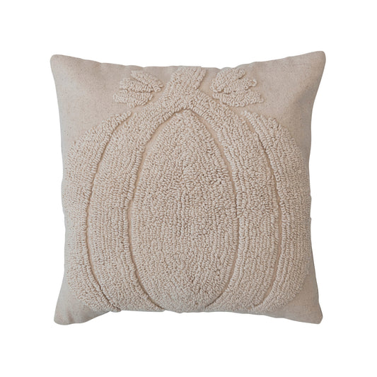 Square Cotton Slub Tufted Pillow