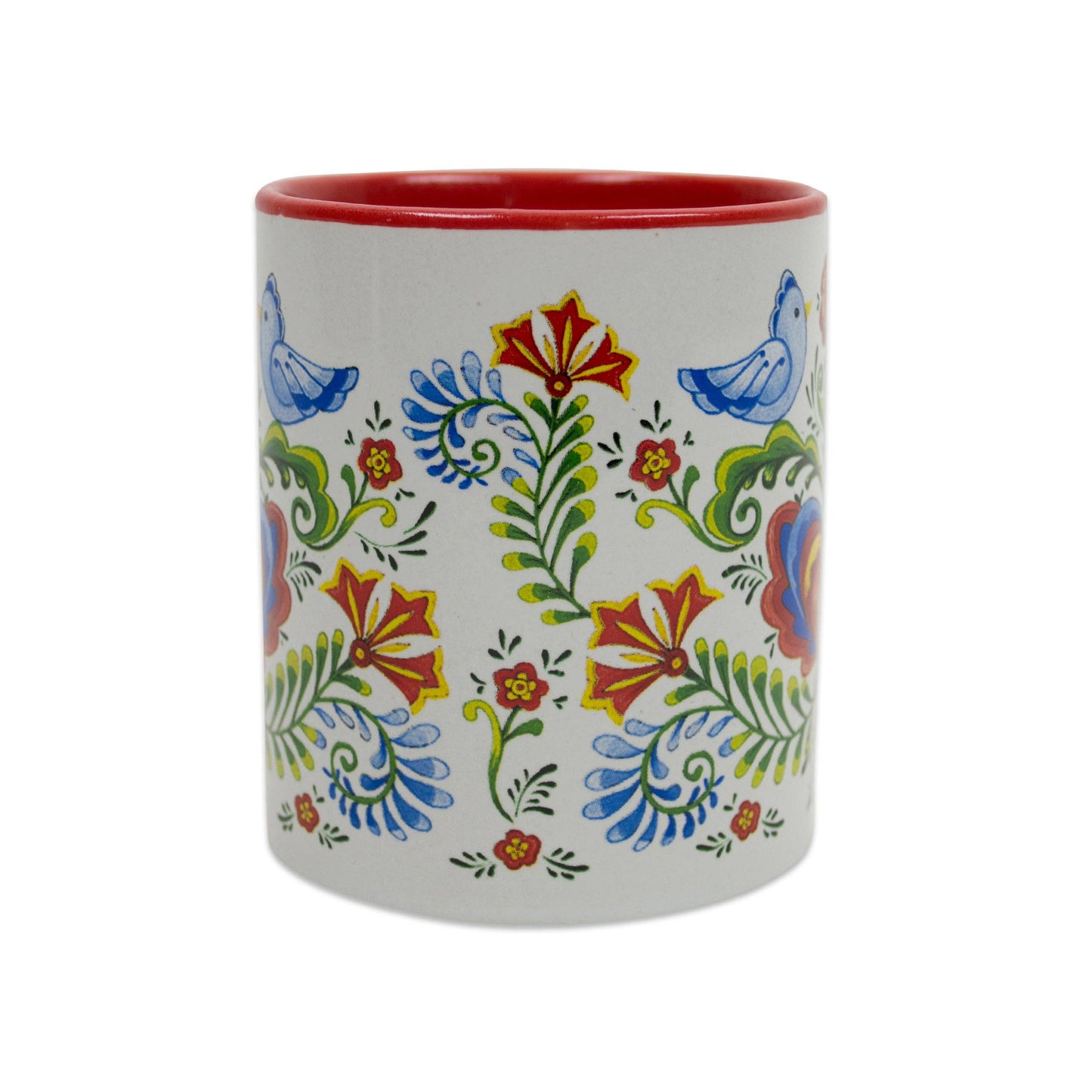 Elegant Rosemaling & Lovebirds Ceramic Coffee Mug