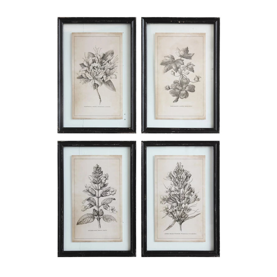 Framed Floral Wall Decor, 4 Styles