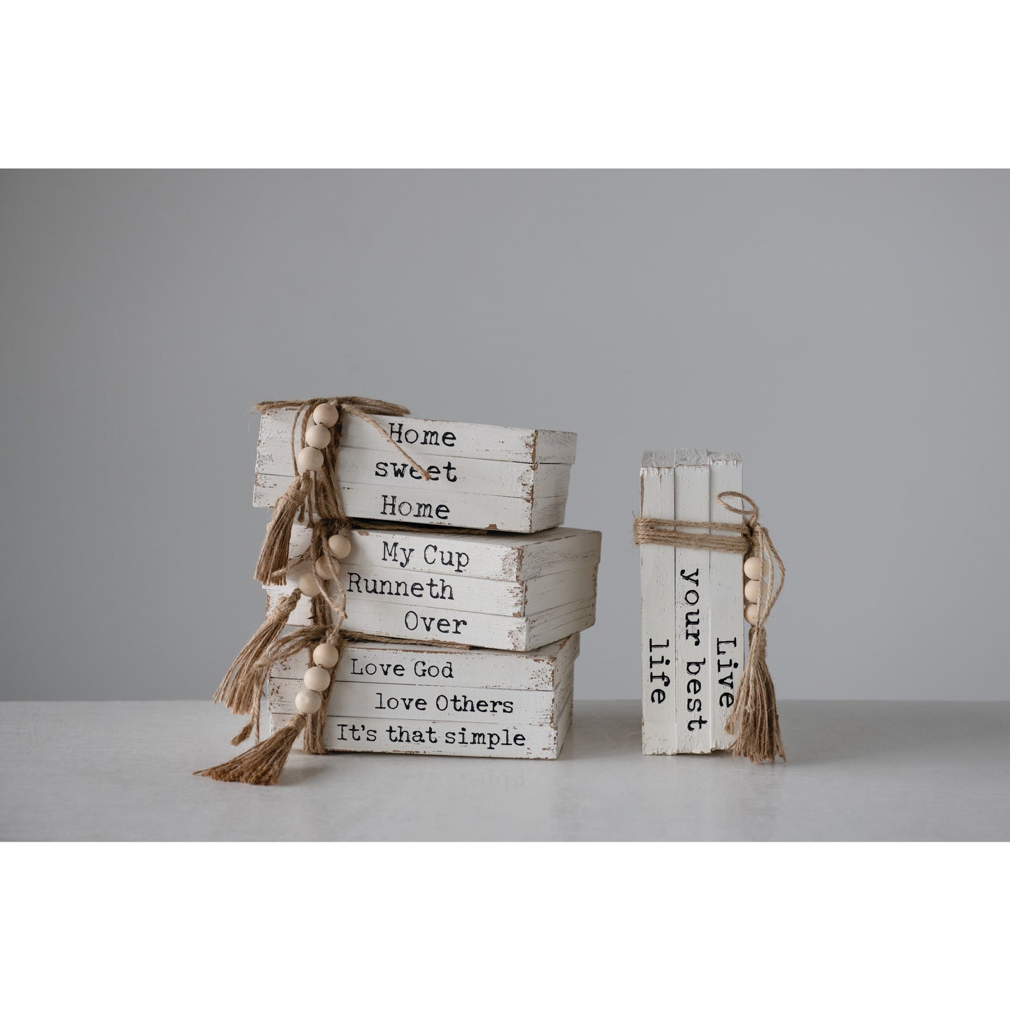 Wood Block Faux Books