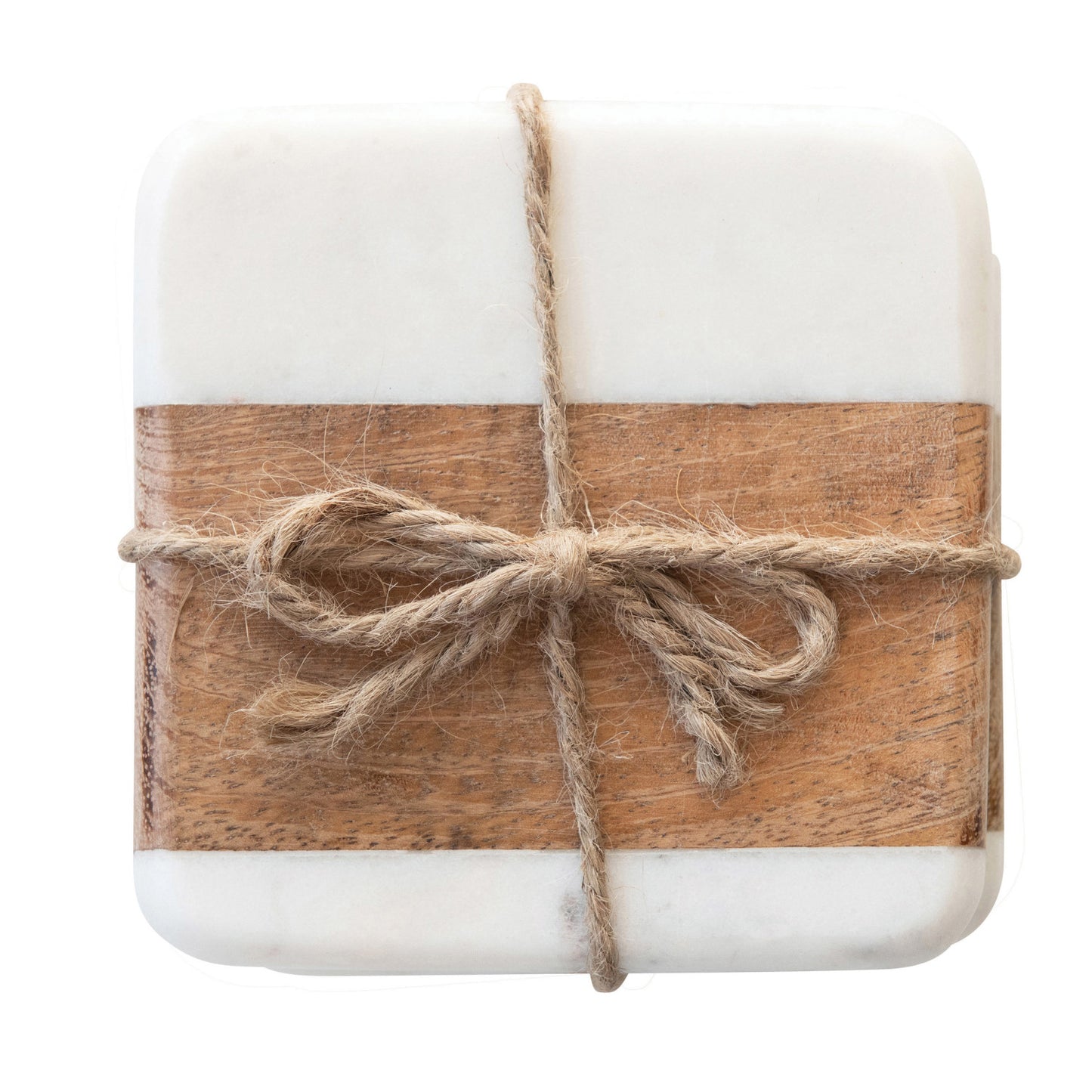 Marble and Acacia Wood Coasters