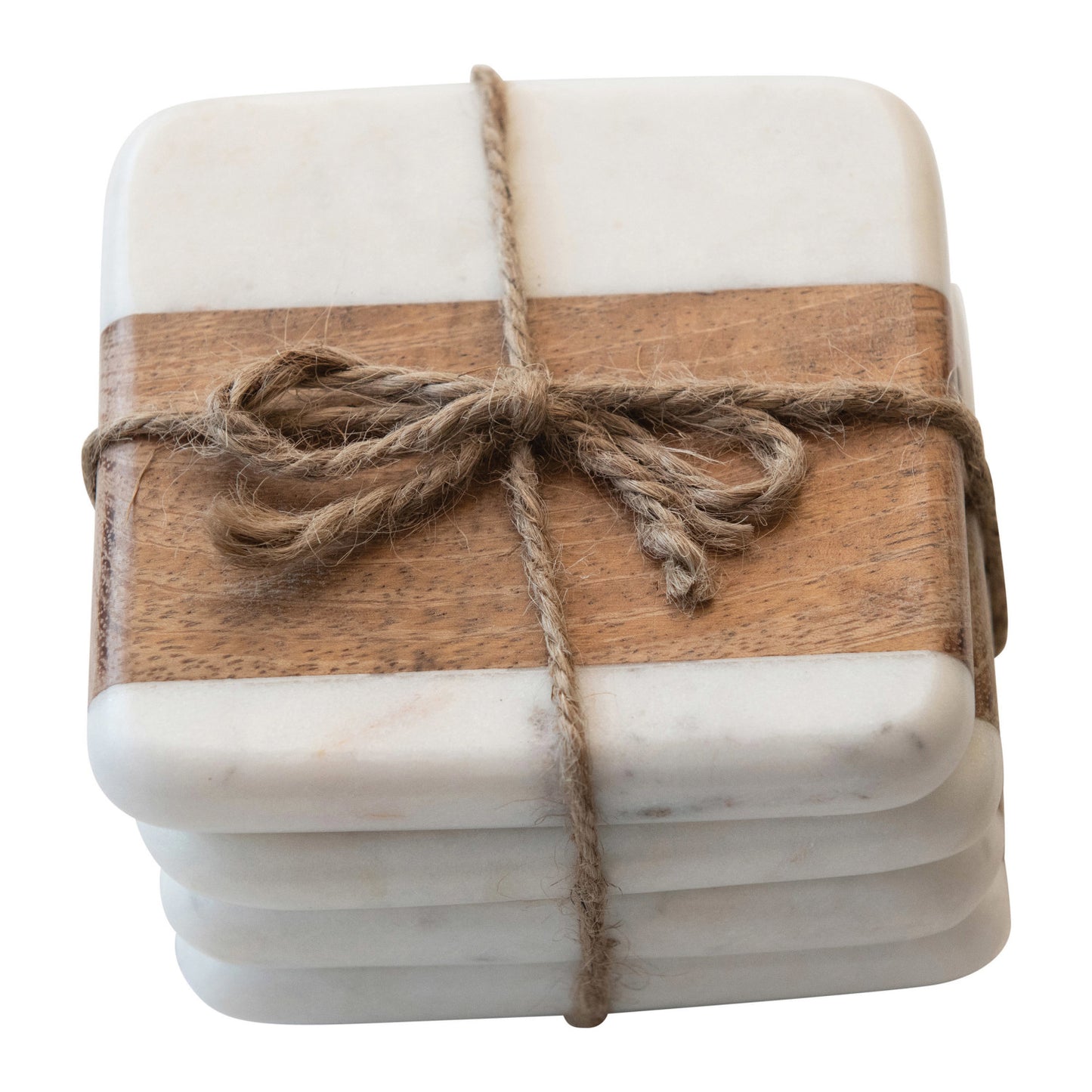 Marble and Acacia Wood Coasters