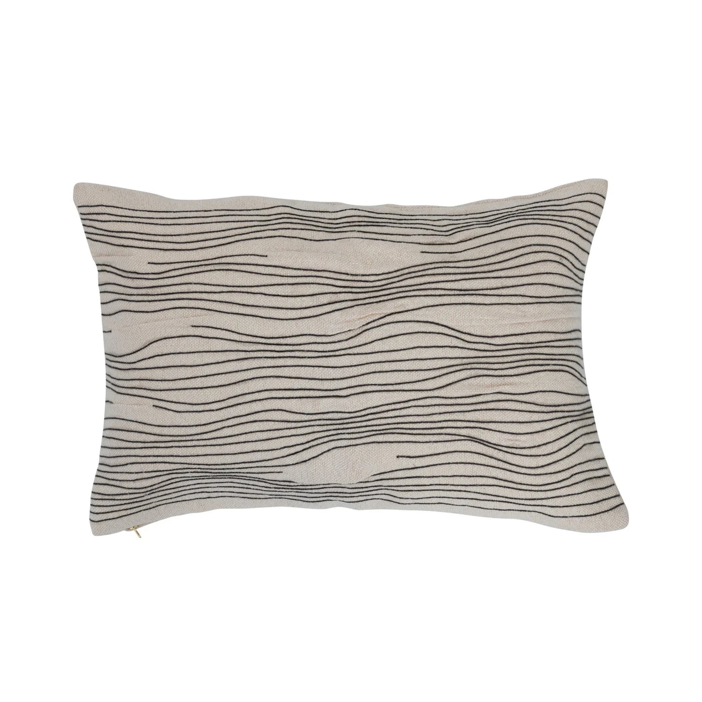 Lumbar Pillow w/ Embroidered Lines