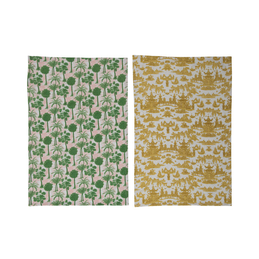 Cotton Printed Tea Towels with Pattern