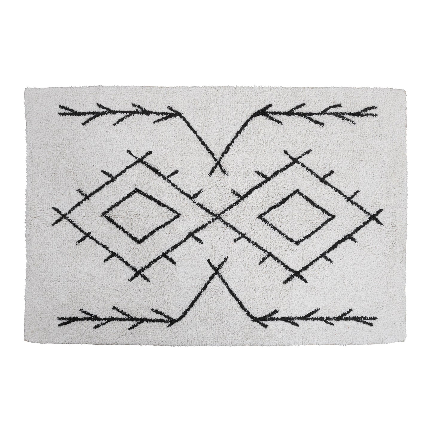 Cotton Tufted Rug with Diamond Pattern