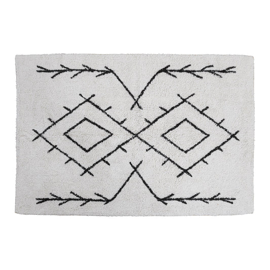 Cotton Tufted Rug with Diamond Pattern