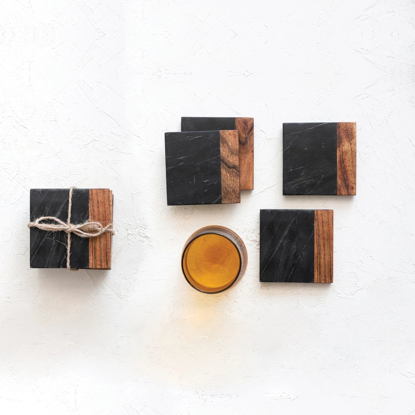 Marble & Acacia Wood Coasters