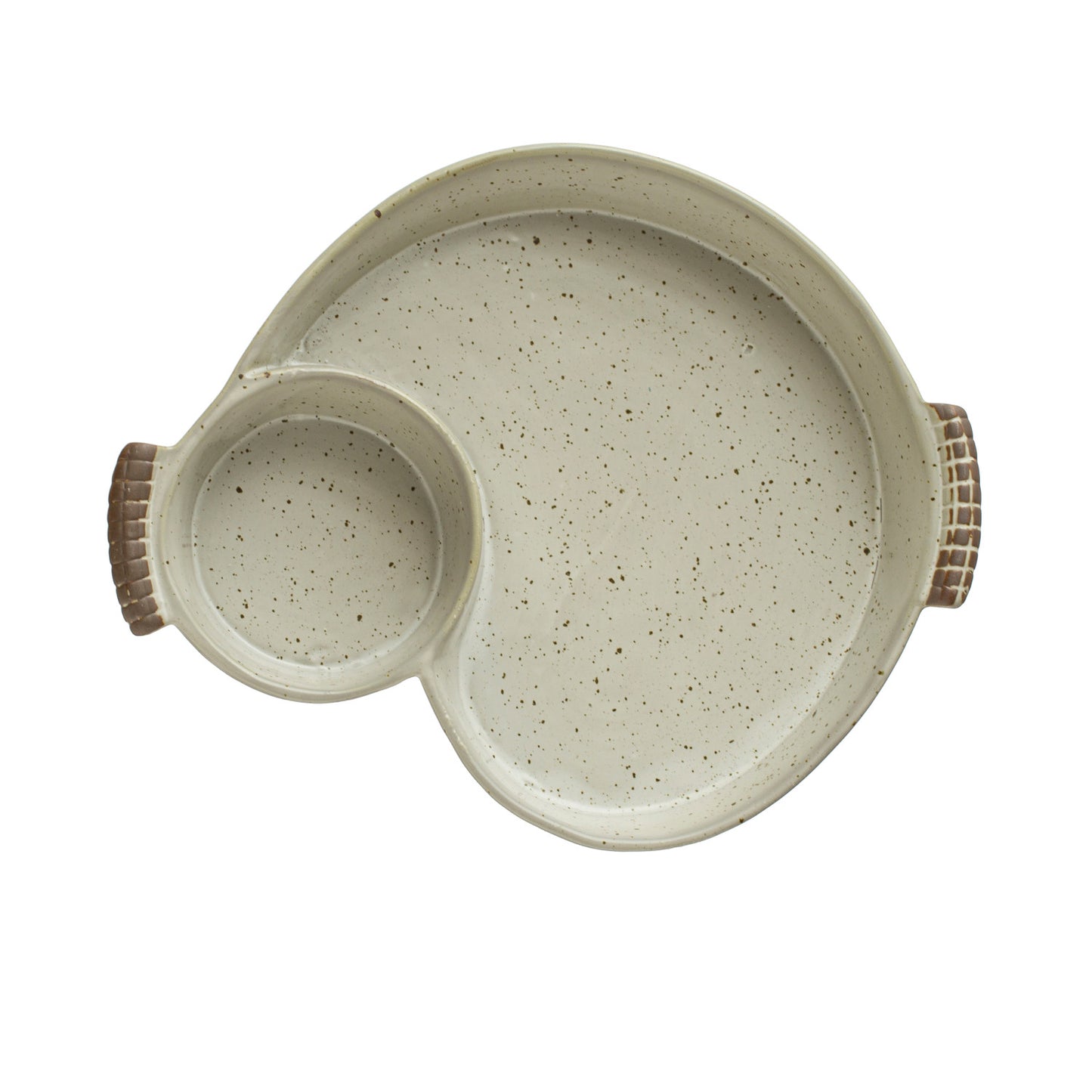 Stoneware Chip and Dip Dish