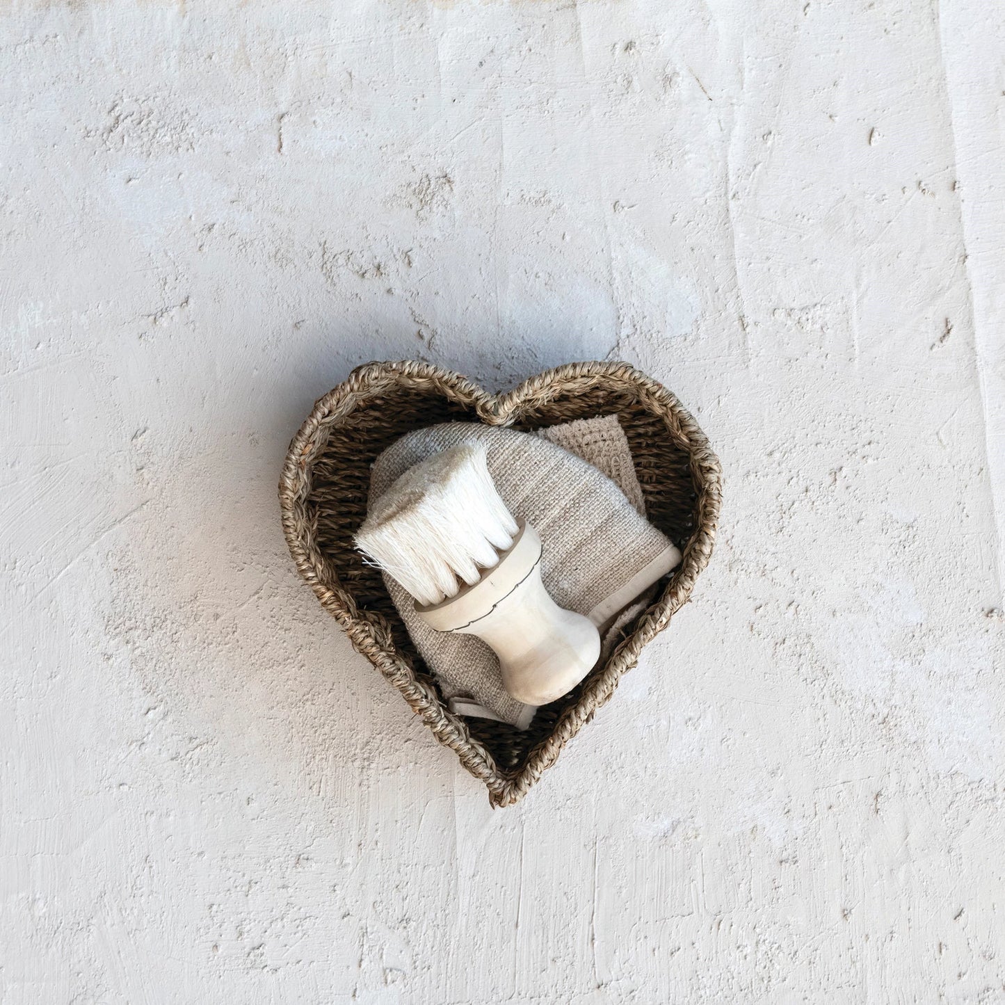 Hand-Woven Heart Shaped Basket