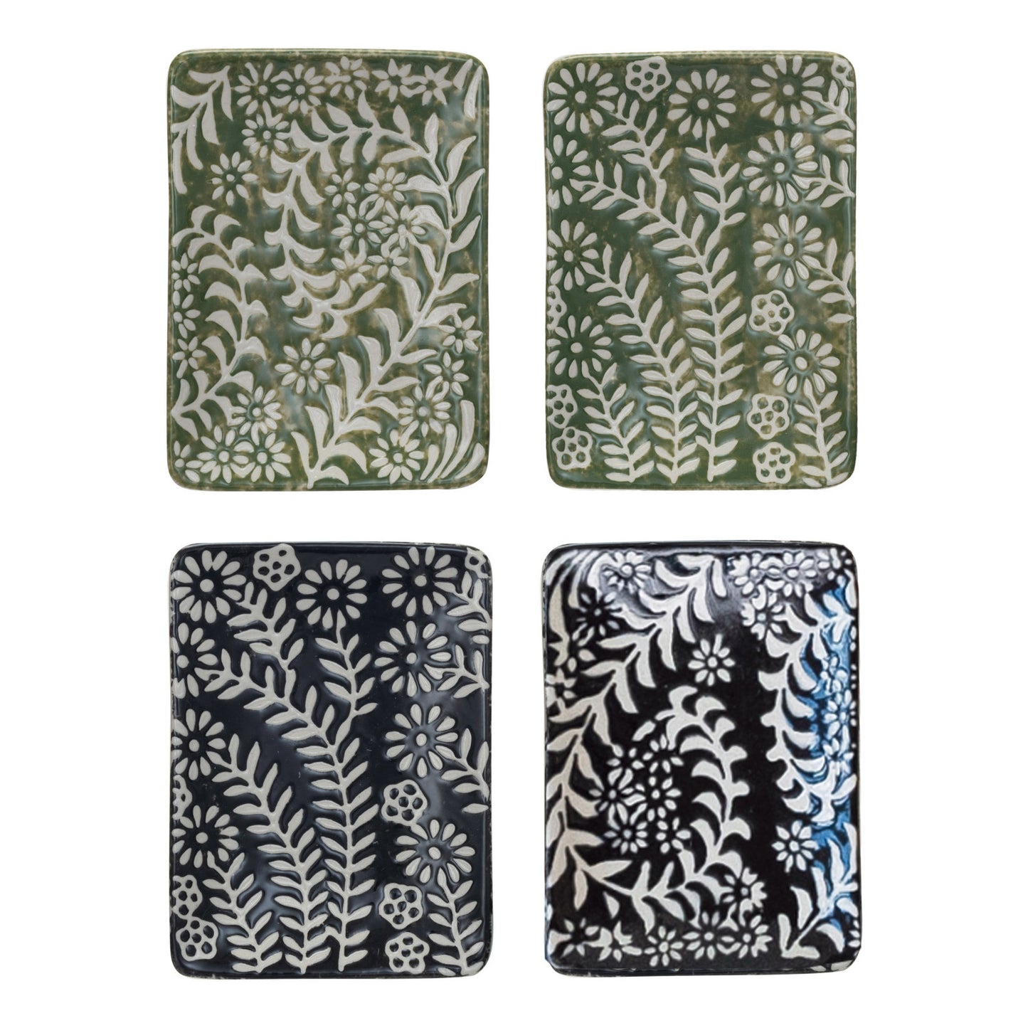 Stoneware Dish Relief Botanicals