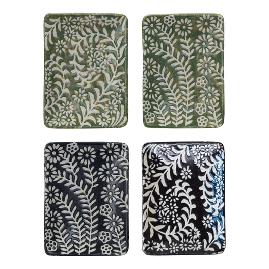 Stoneware Dish Relief Botanicals