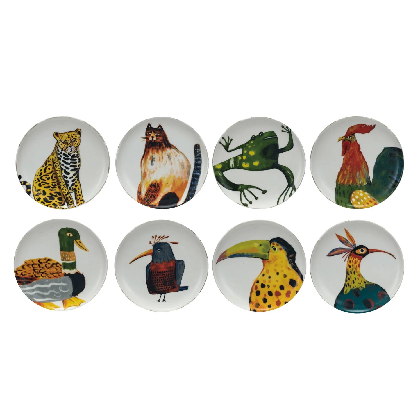 Stoneware Plate with Animals