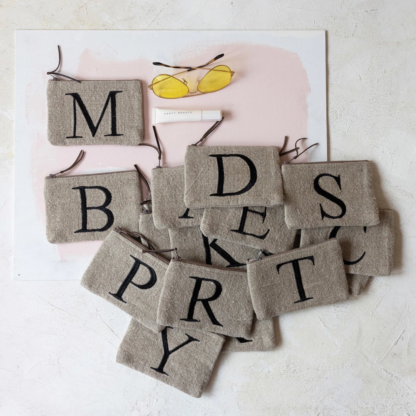 Zip Pouch w/ Monogram & Tassel