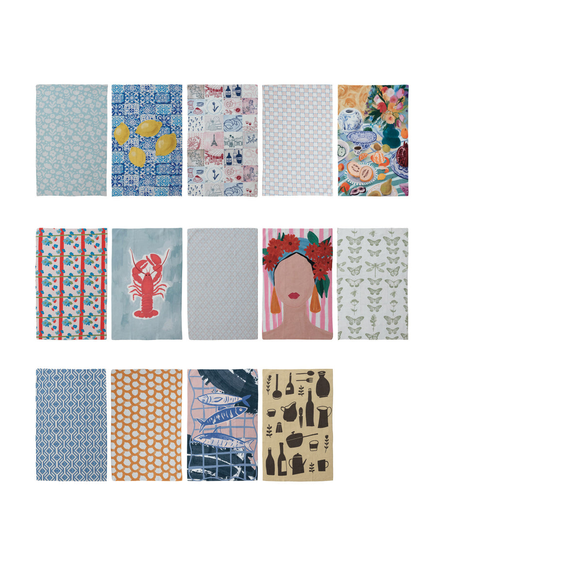 Printed Recycled Microfibre Tea Towel w/ Various Patterns