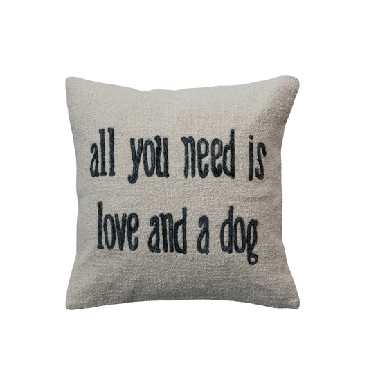 18" Square Cotton & Jute Pillow