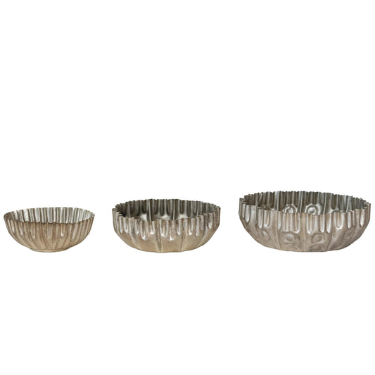 Decorative Metal Bowls, Set of 3
