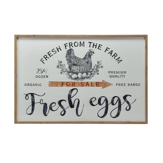 Wood Framed Wall Décor "Fresh From The Farm"