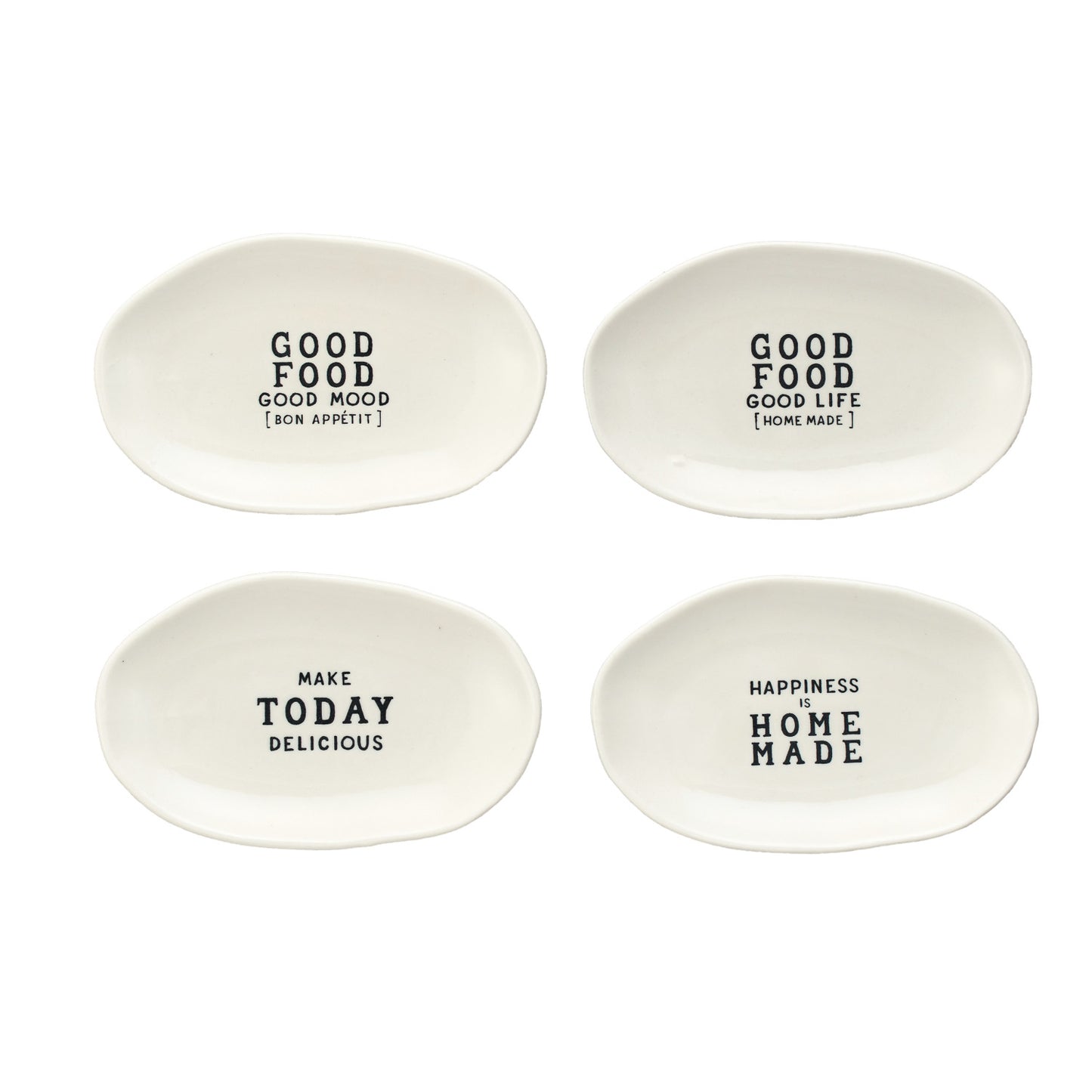 Stoneware Dish w/ Wax Relief Saying, 4 Styles ©