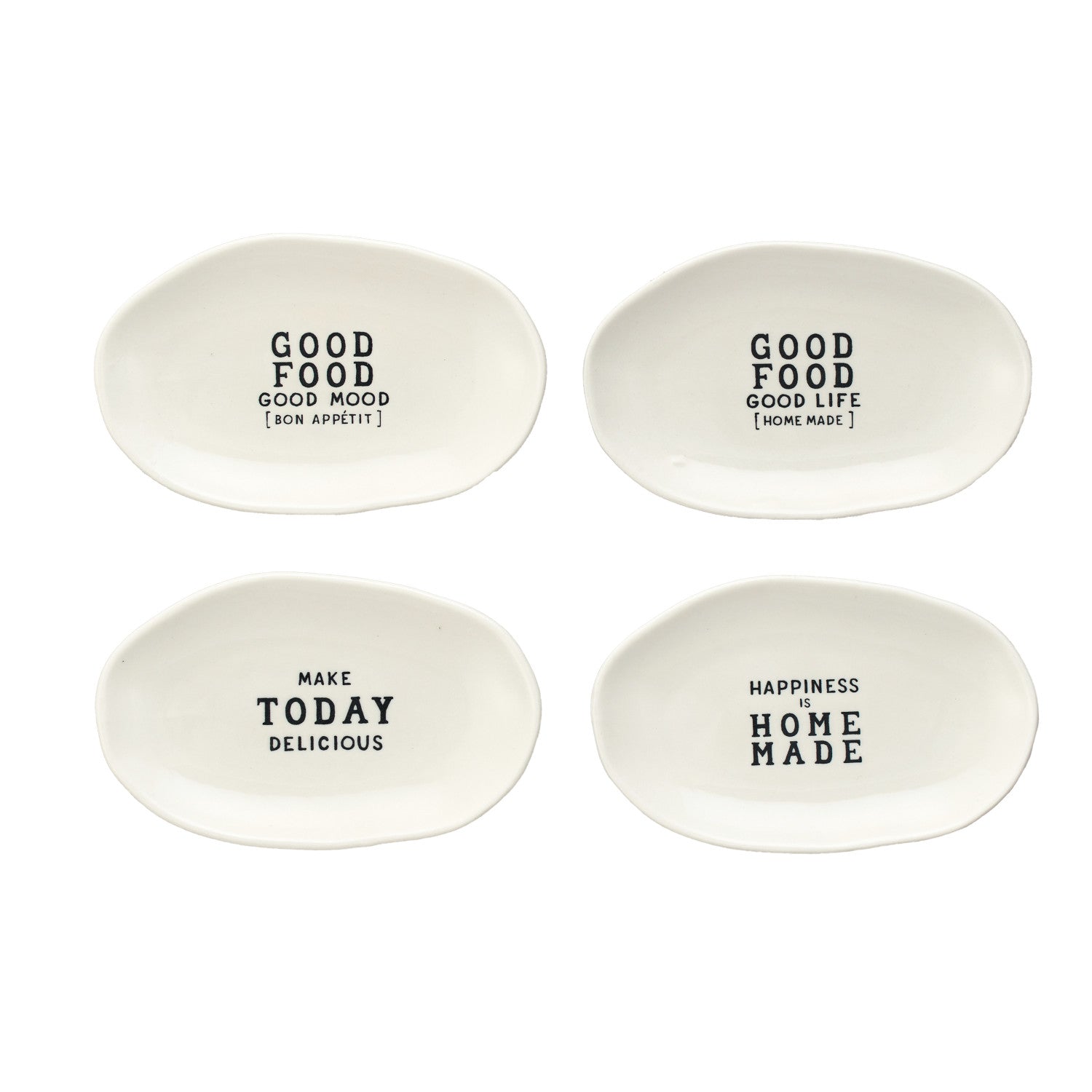 Stoneware Dish w/ Wax Relief Saying, 4 Styles ©