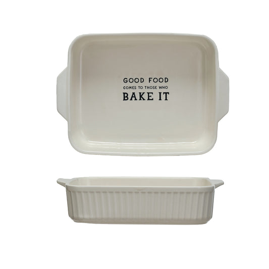 1 Quart Stoneware Baker w/ Wax Relief Saying ©
