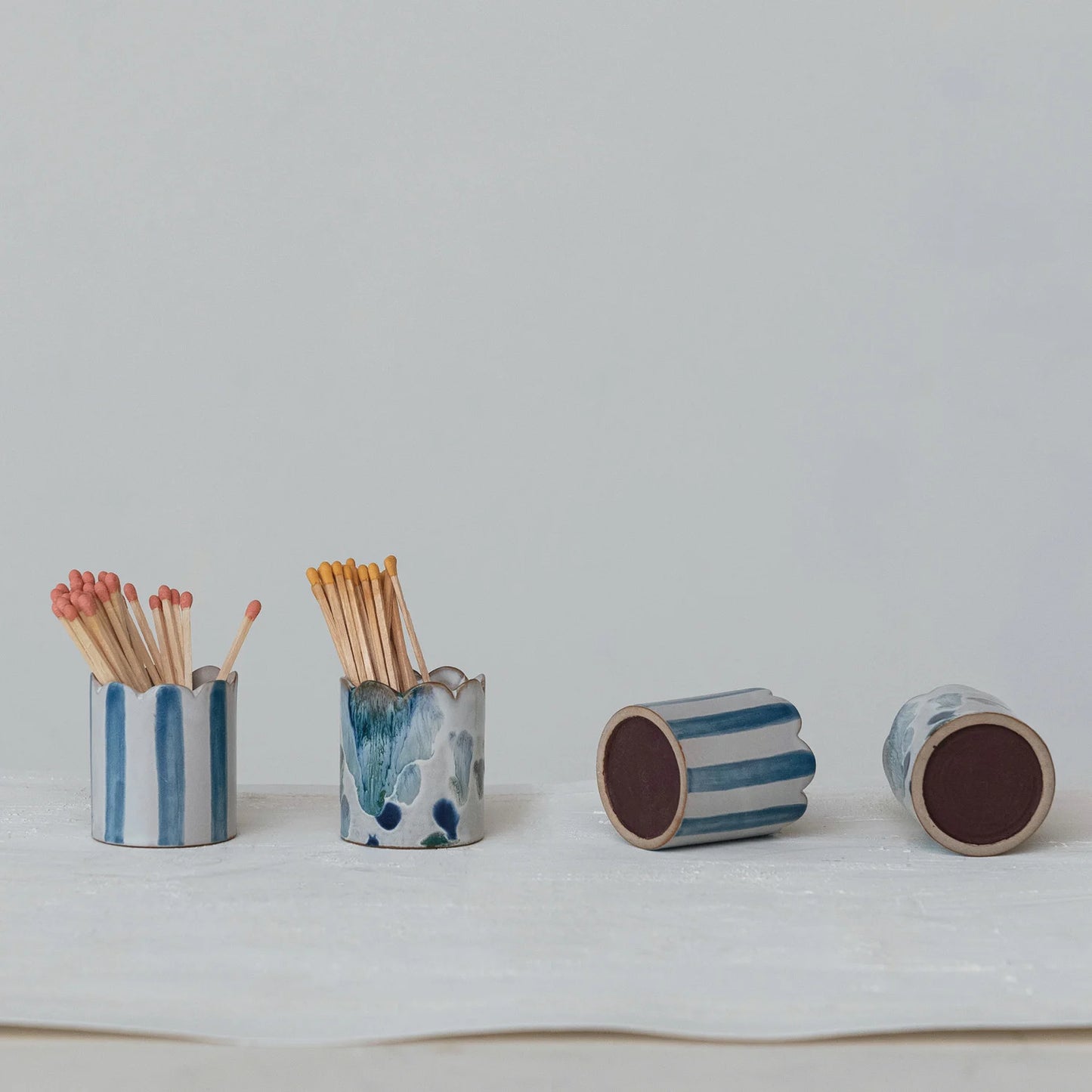 Stoneware Matchstick Holder w/ Striker