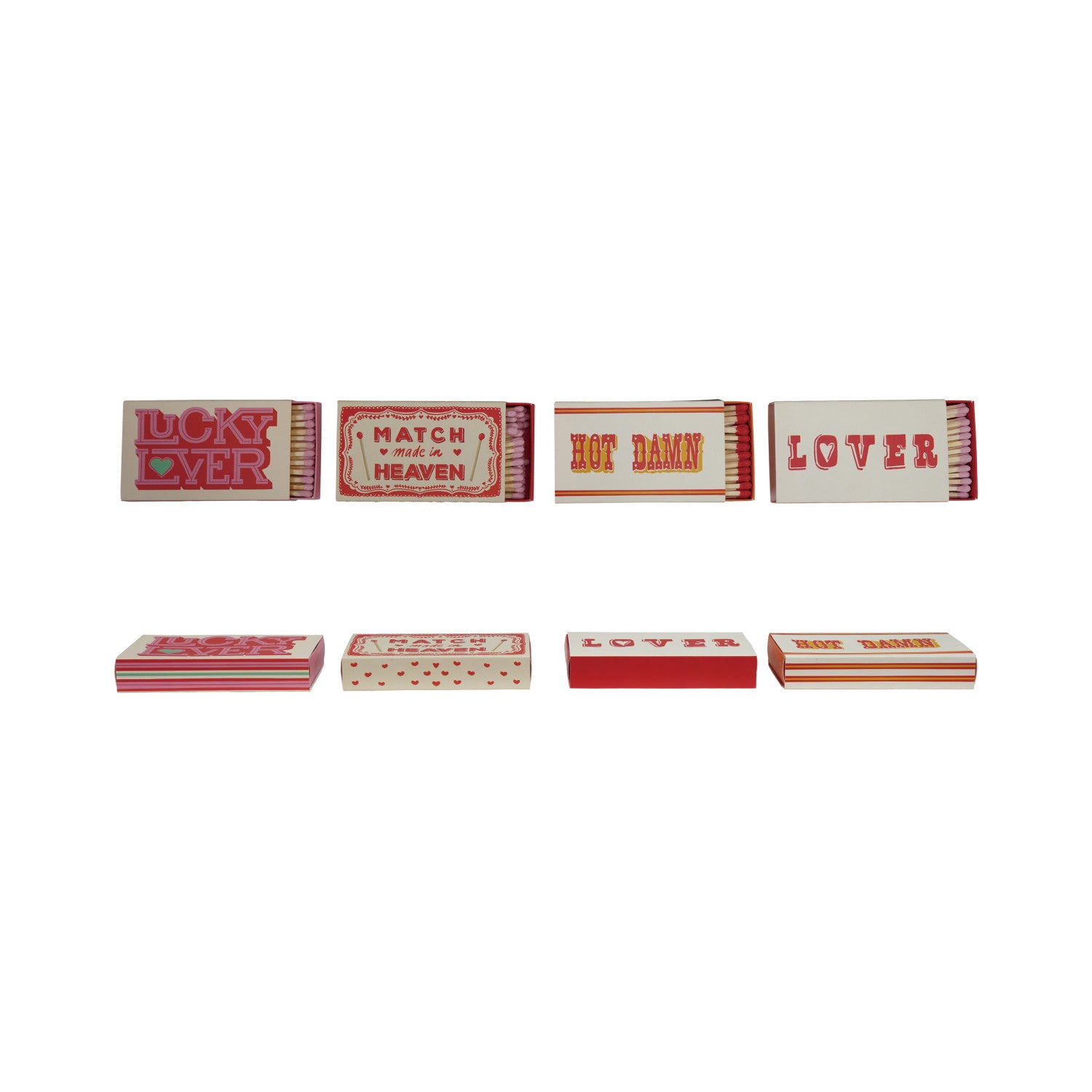 Safety Matches in Matchbox with Saying, 4 Styles
