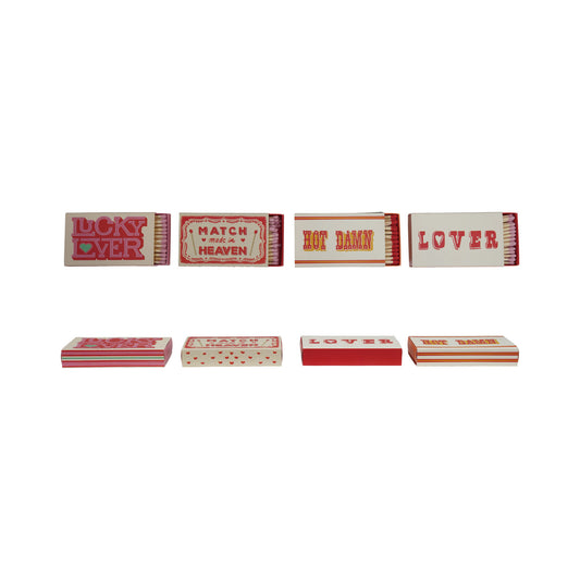 Safety Matches in Matchbox with Saying, 4 Styles