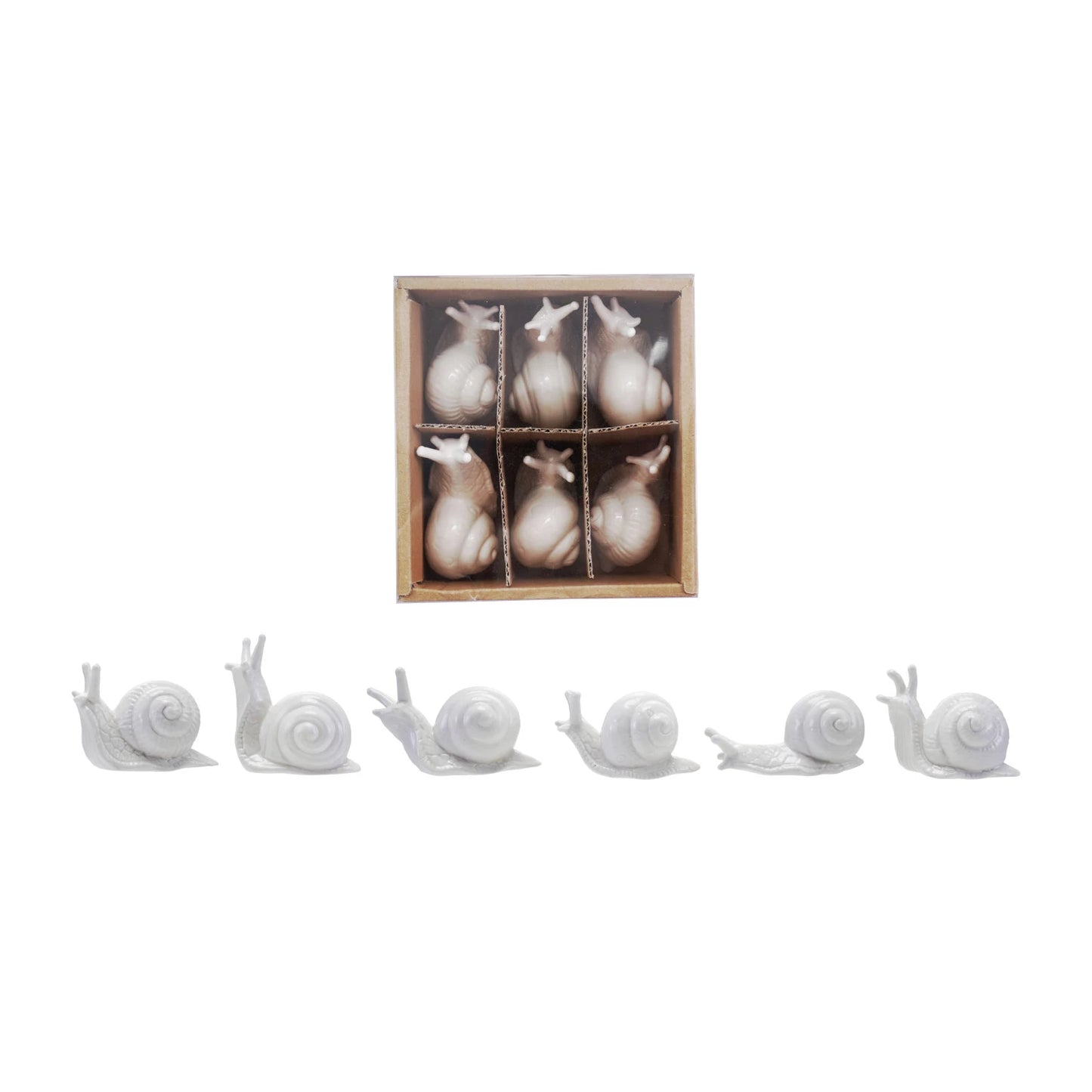 Stoneware Snails, Boxed Set of 6