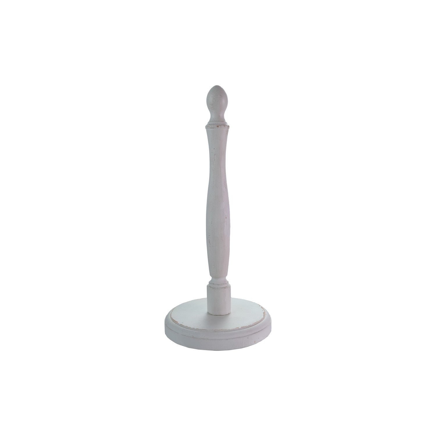 Wood Paper Towel Holder, Distressed Finish, White, KD
