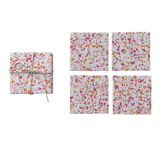 Resin Terrazzo Coasters, Set of 4