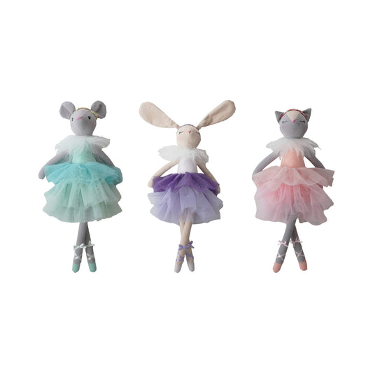 Fabric Animal in Tutu, 3 Styles