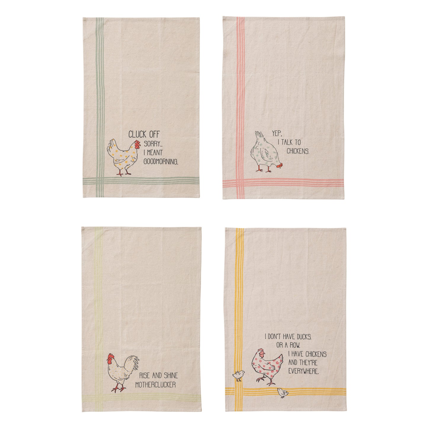 Printed Tea Towel w/ Chicken