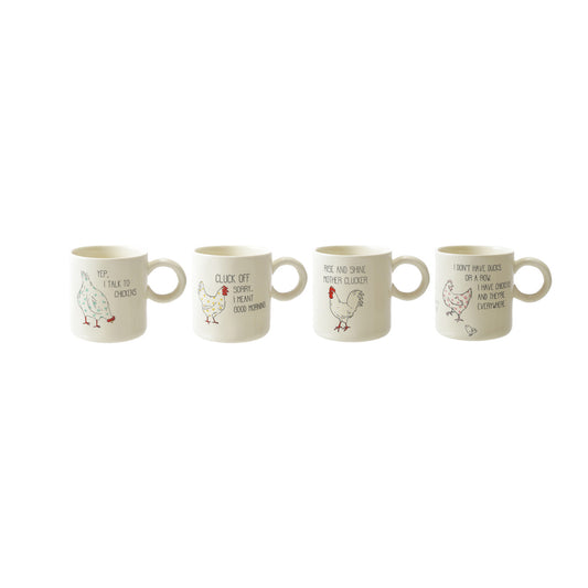 Stoneware Mug with Chicken