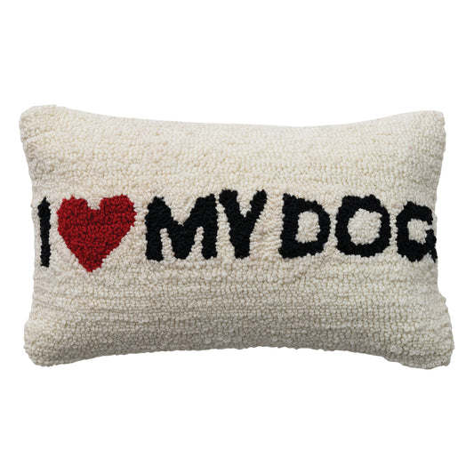 Tufted Pillow "I ♥ My Dog"