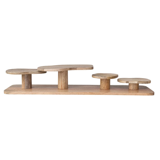 Mango Wood Serving Board with Pedestals