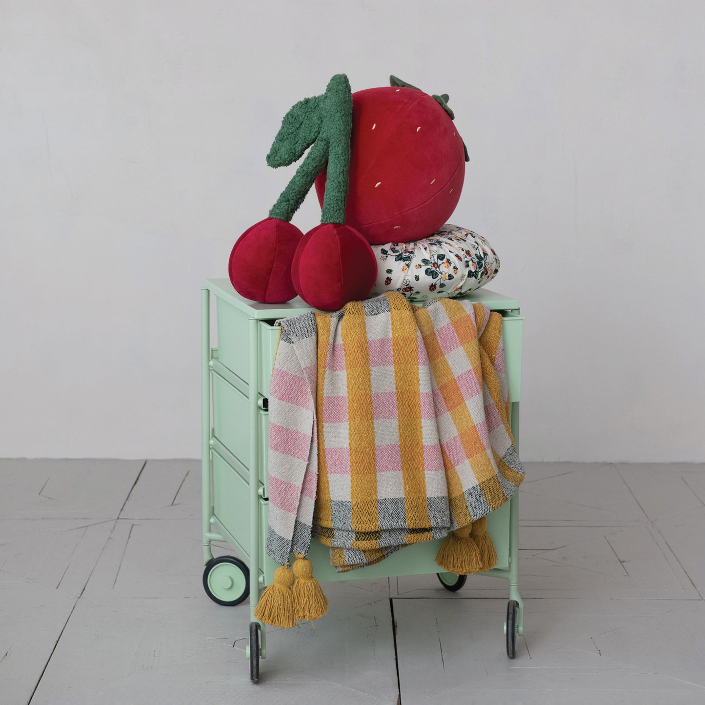 Velvet Cherry Shaped Pillow