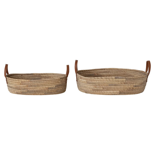 Hand-Woven Seagrass & Water Hyacinth Basket
