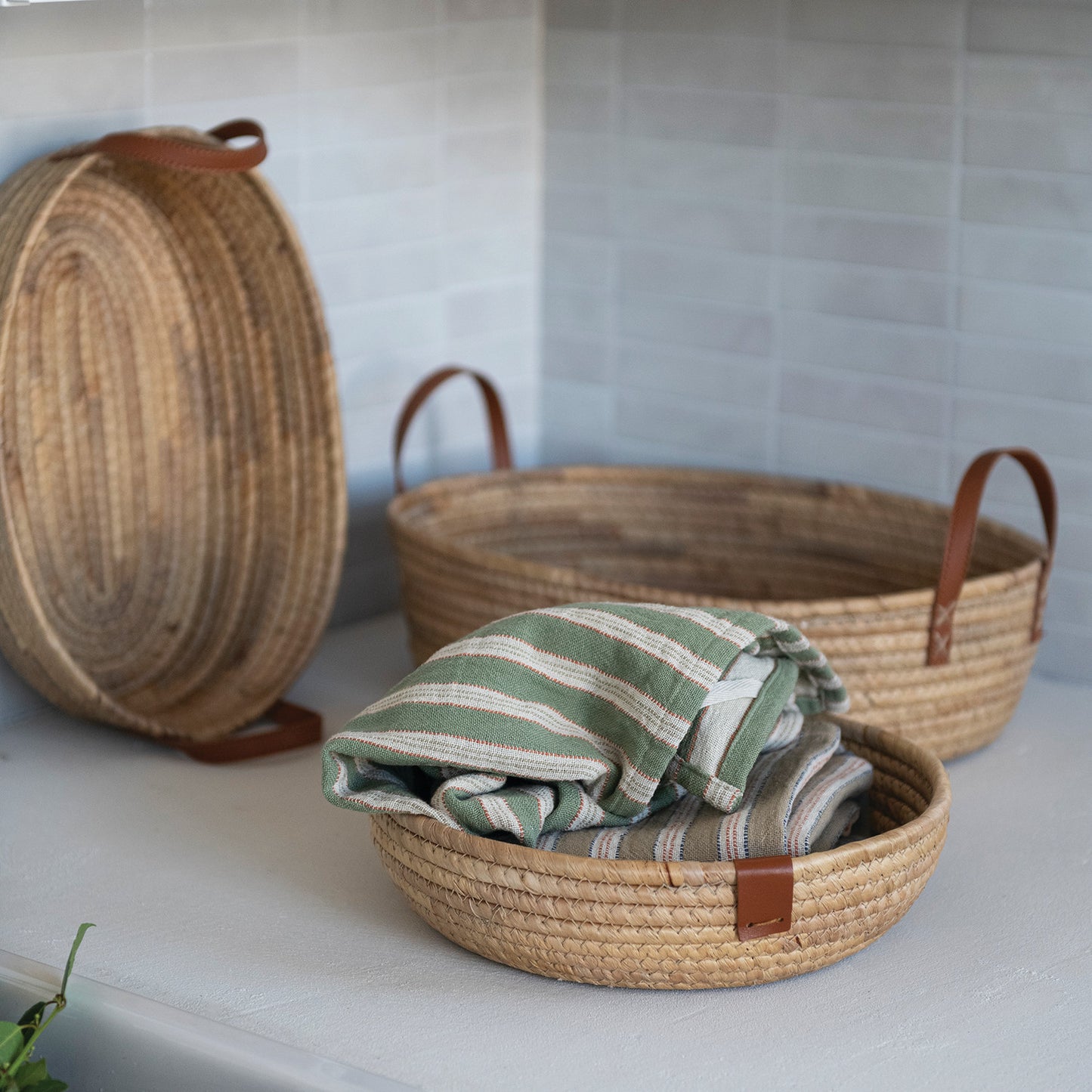 Hand-Woven Seagrass & Water Hyacinth Basket