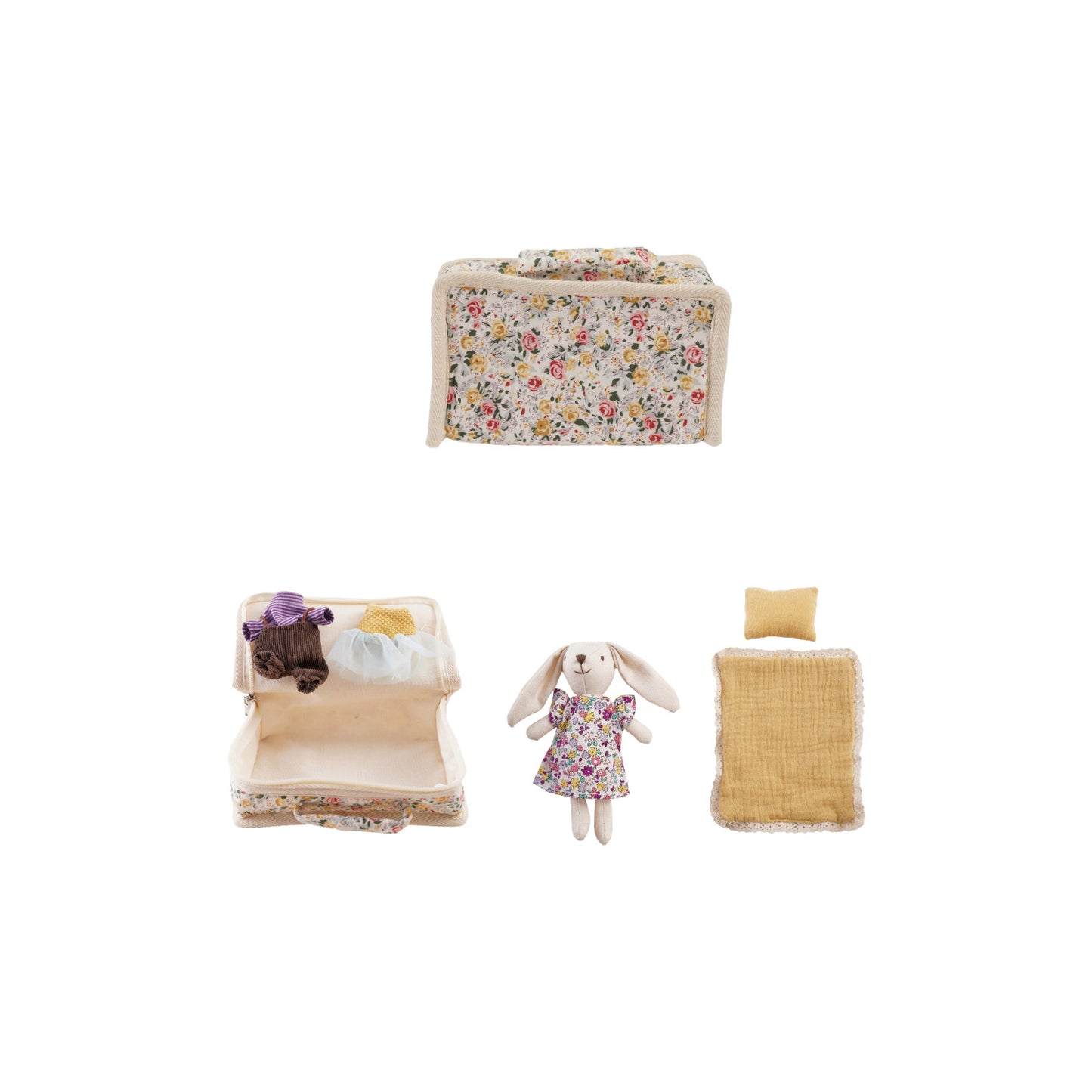 Plush Bunny with Suitcase Bed