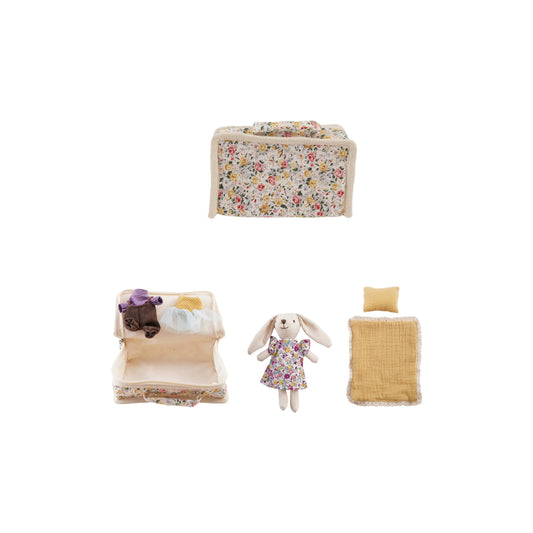 Plush Bunny with Suitcase Bed